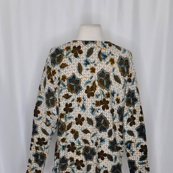 GARNET HILL Cashmere Floral V Neck Sweater Pullover Dolman Knit Cottage Small - Picture 8 of 12